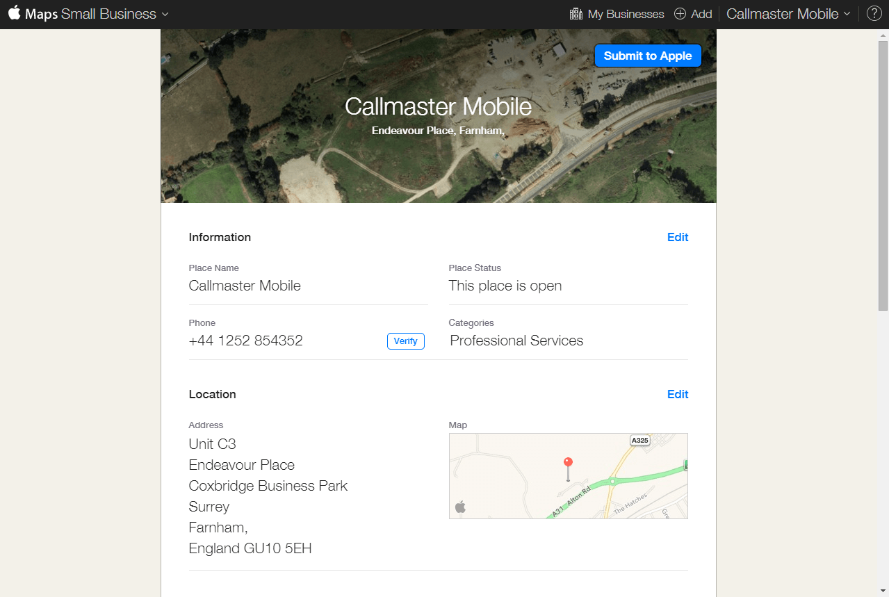 Callmaster Mobile Apple Maps Connect